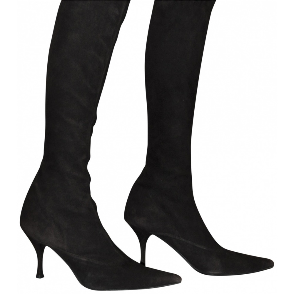 stuart weitzman deep chocolate stretch suede boots
